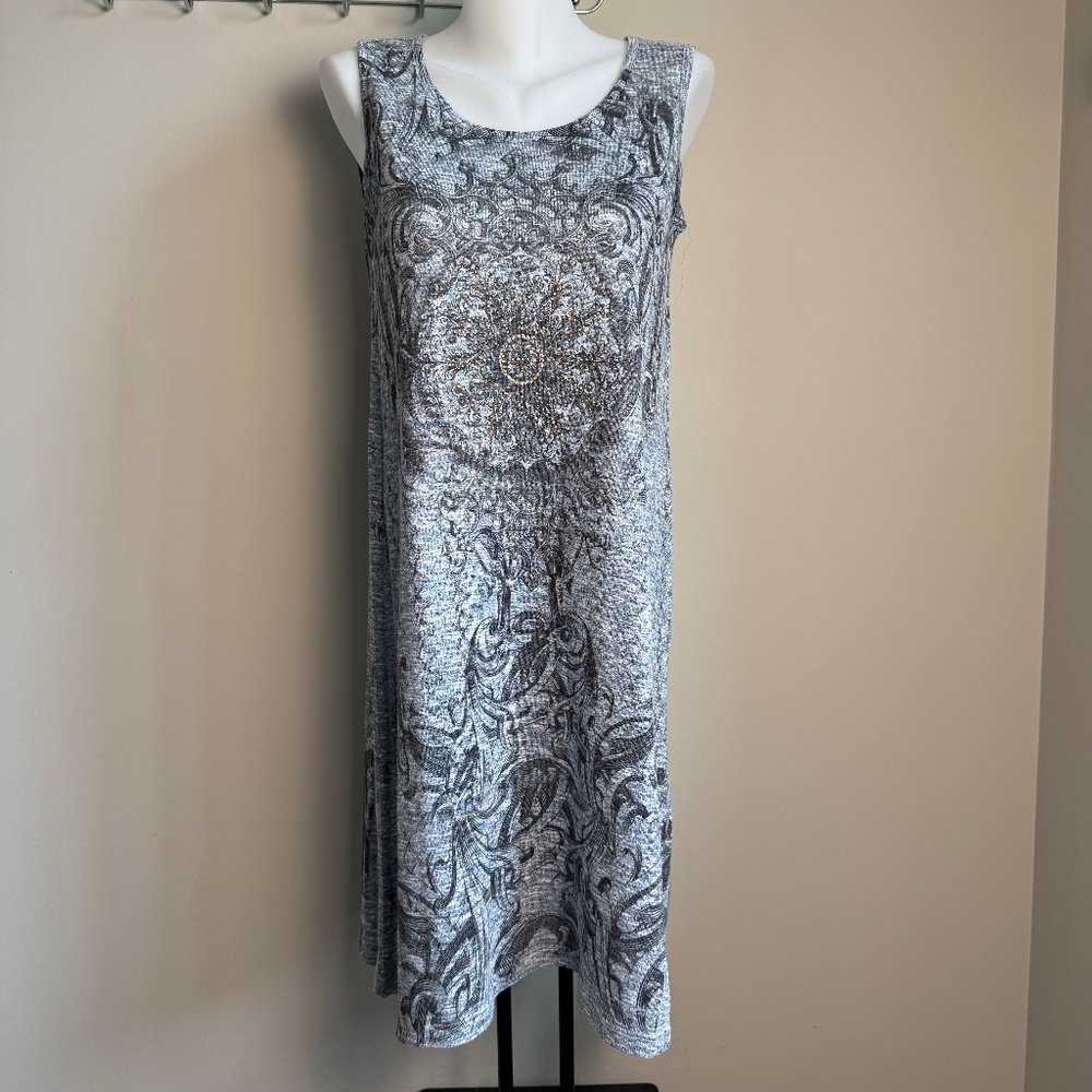 Vintage Cactus Sleeveless Lightweight Knit Dress Size Small Boho Aztec Fairy‎